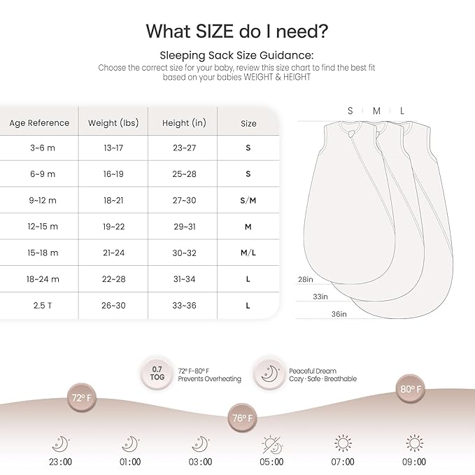 lulumoon Sleep Sack Muslin for Baby: Cotton Wearable Blanket for 15-24 Months - Soft Lightweight Ideal for Nursery Lounge Nighttime Naptime