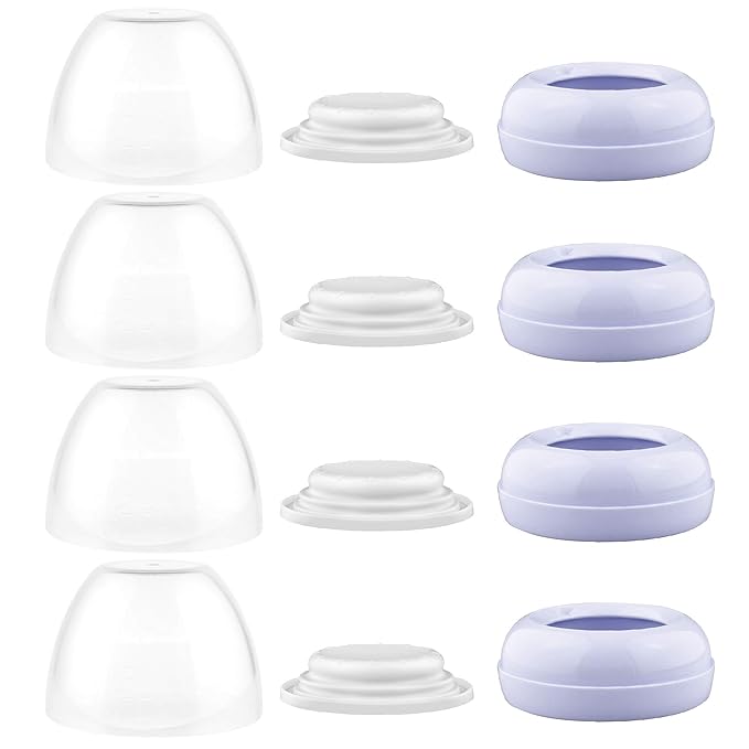 Maymom Dome Caps, Screw Rings, Sealing Discs Compatible with Avent Natural Bottles, PP Bottles; No Nipple Included. Convert Avent Classic Bottle Into Natural