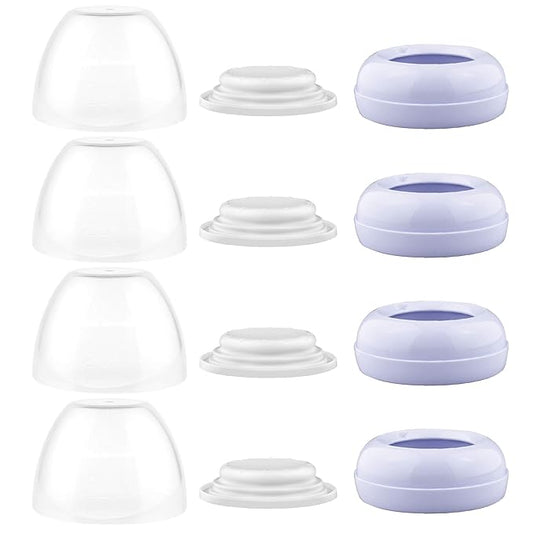 Maymom Dome Caps, Screw Rings, Sealing Discs Compatible with Avent Natural Bottles, PP Bottles; No Nipple Included. Convert Avent Classic Bottle Into Natural
