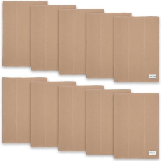 Comfy Cubs Baby Burp Cloths Set (Pack of 10) - Large, 6-Layer, Ultra Absorbent 100% Cotton for Infant Spit-Up, Drool, and Messes - Soft, Gentle, Thoughtful New Born Baby Gifts, Cedar