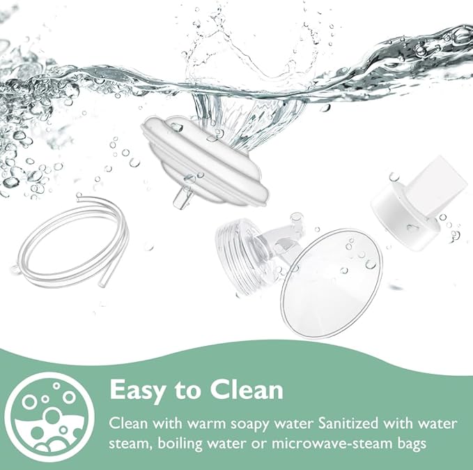 15mm Flange Pump Parts Compatible Spectra S1 S2 9 Breast Pumps Replacement,Full Set Replacements Include Flange Backflow Protector Membrane Duckbill Valve Tube,Not Original Accessories