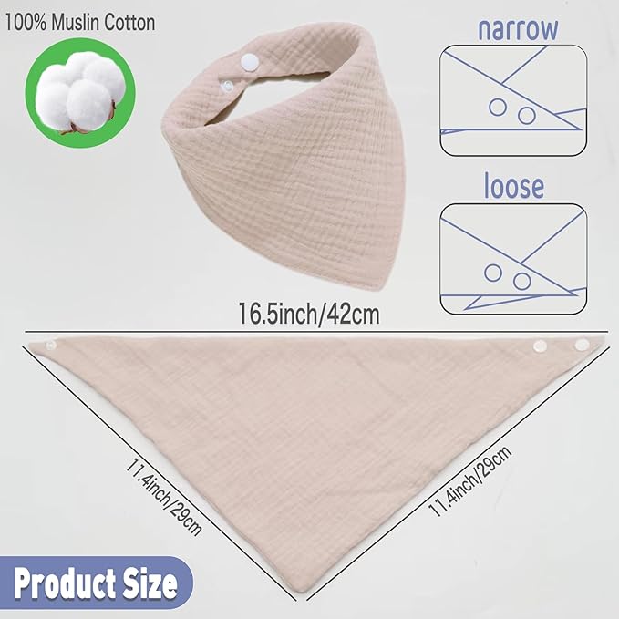 Baby Bibs Muslin Drool Teething Drooling Bibs for Baby Girl Boy Muslin Cotton