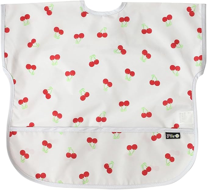 Short Sleeve Waterproof Bib for Toddlers – Feeding Apron for Mealtime, Daycare, Self-Feeding & Messy Play, Baby Bib