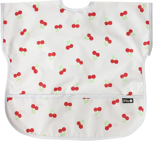 Short Sleeve Waterproof Bib for Toddlers – Feeding Apron for Mealtime, Daycare, Self-Feeding & Messy Play, Baby Bib