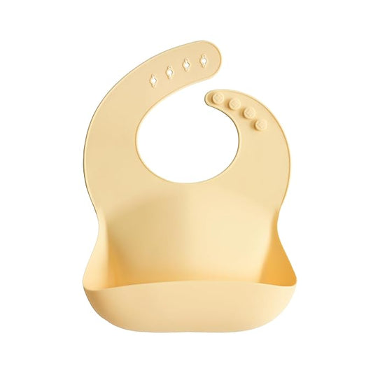 mushie Silicone Baby Bib | Adjustable Fit Waterproof Bibs (Tradewinds)