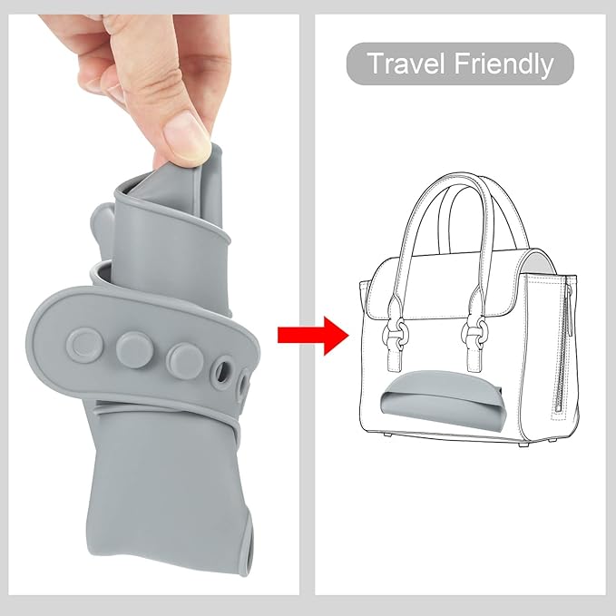 PandaEar 3 Pack Waterproof Silicone Baby Bibs| Super Thin Light Weight Feeding Bib with Food Catcher Pocket for Toddler