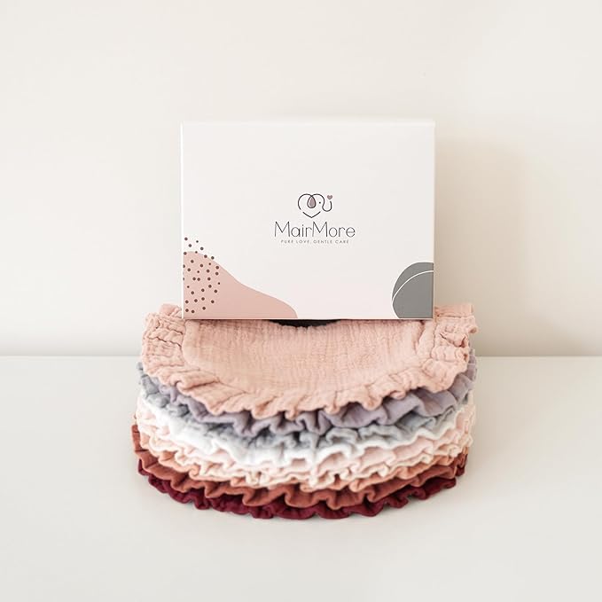 Baby Muslin Bibs Bandana Drool Bibs for Unisex Boys & Girls, Soft and Absorbent Cotton Teething Drooling Bib Set for Newborn Toddler