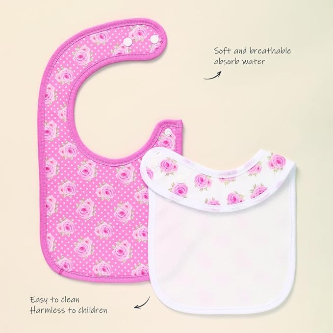 8 Pack Baby Bibs Unisex Adjustable with Snaps Ultra Soft Absorbent Drooling Teething for Boys and Girls