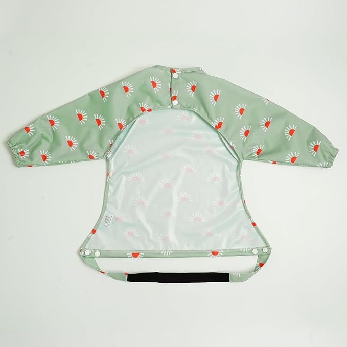 Long Sleeve Baby Bib - Mess-Proof Feeding Bibs for Babies - Adjustable, Waterproof, and Highchair/Table Attachment