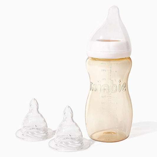 Minbie 6 Months + Breastfeeding Baby Bottle - Anti Colic & Reflux, BPA Free PPSU