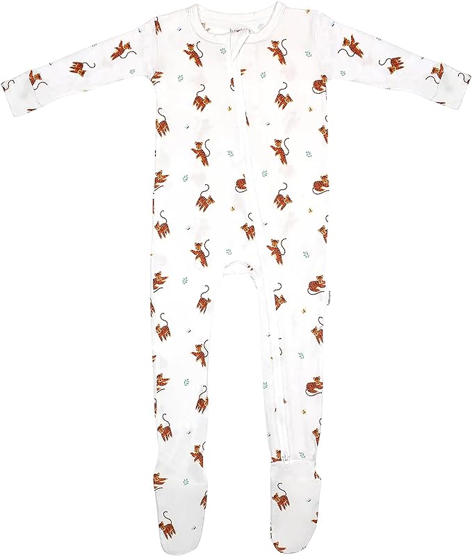 Bamboo Little Soft Baby Footie Pajamas, Baby Clothes, Newborn Sleepers, 95% Viscose and 5% Spandex, 0-24 Months