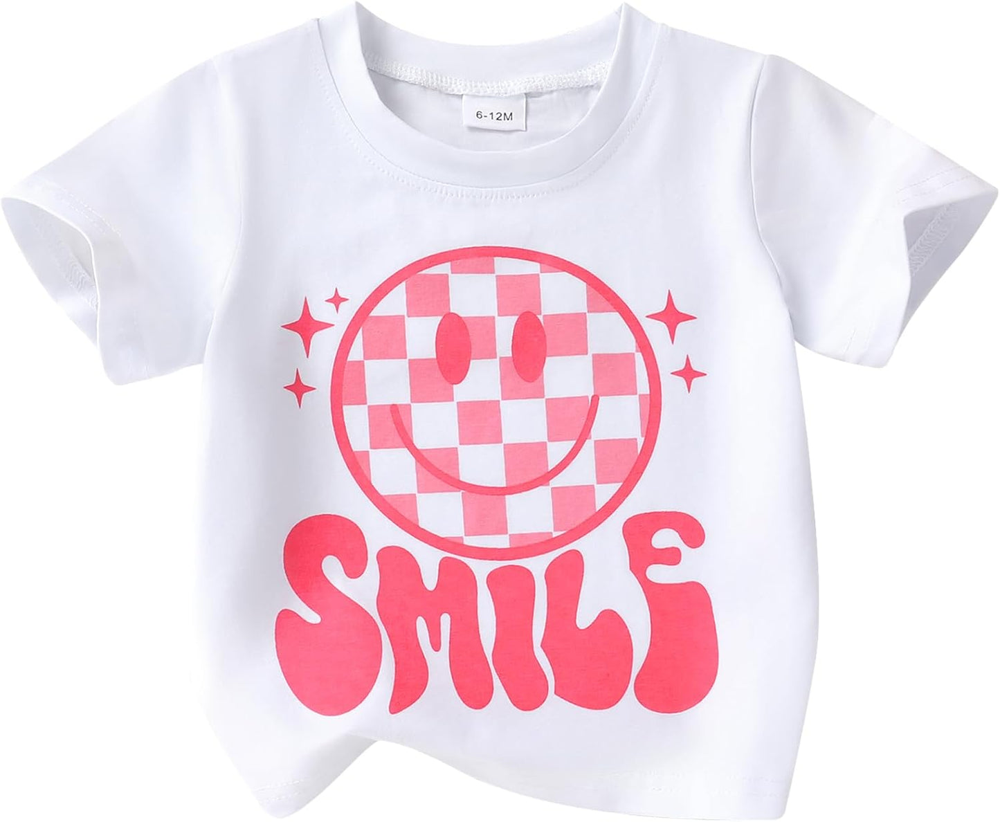 Happy Town Toddler Clothes Baby Boy Girl Smiley Face Shirt Short Sleeve T-Shirt Tee Summer Tops Outfits