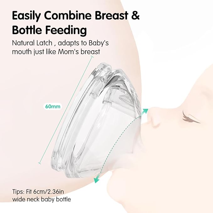 Silicone Bottle Nipples for Natural Baby Bottle, Medium Flow (M), 3+ Months, 4 Counts