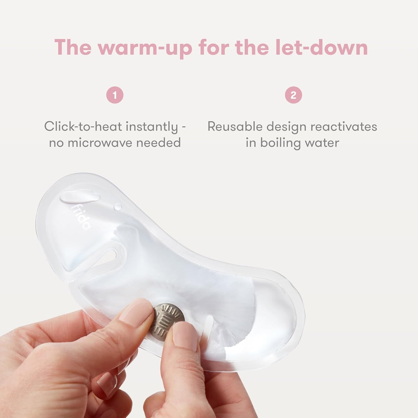 Frida Mom Instant Heating Pads for Breasts, Reusable Click-to-Heat Relief, Breastfeeding Essentials - 2 Small & 2 Large Heat Pads, 4pc set