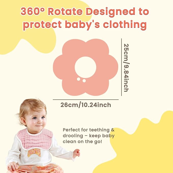 Baby Bibs Muslin Drool Teething Drooling Bibs for Baby Girl Boy Muslin Cotton