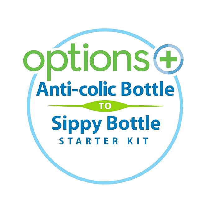 Dr. Brown's Anti-Colic Options+ Wide-Neck Sippy Bottle Starter Kit, 9oz/270mL, with Level 3 Medium-Fast Flow Nipple and Soft 100% Silicone Sippy Spout, Pink, BPA Free, 6m+
