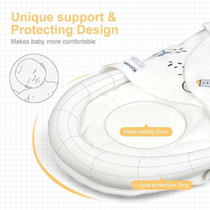 Premium Soft Cotton Baby Swaddle Blankets, Unisex Baby Blanket Wrap for Newborn Baby Boys Girls, Skin Friendly Wearable Swaddling Sleep Sack Calms Startle Reflex (Planet, White, 3-6 Months)