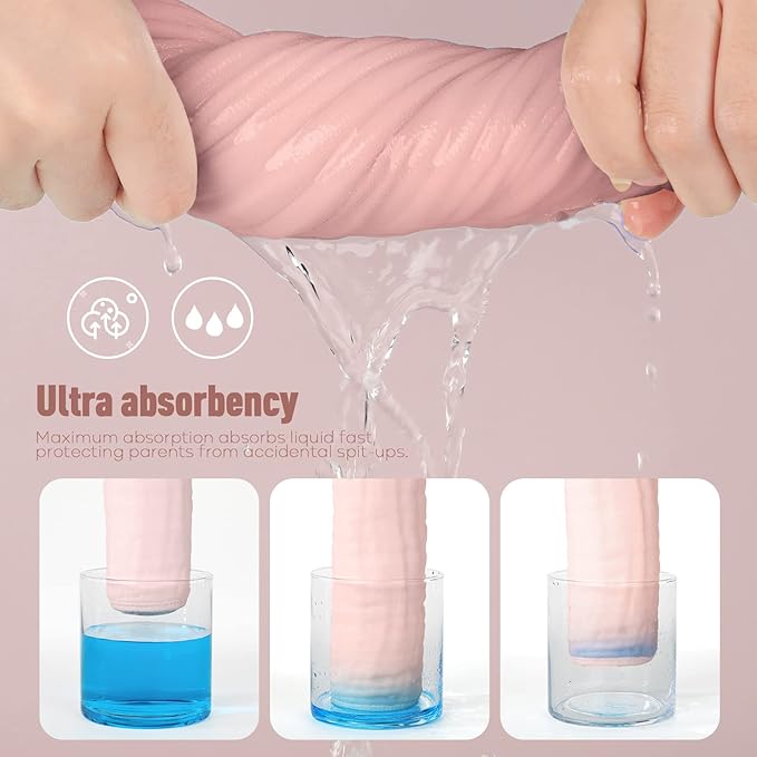 Yoofoss Muslin Burp Cloths for Baby 10 Pack 100% Cotton Baby Washcloths for Boys Girls Large 20''X10'' Super Soft and Absorbent Gradient Pink