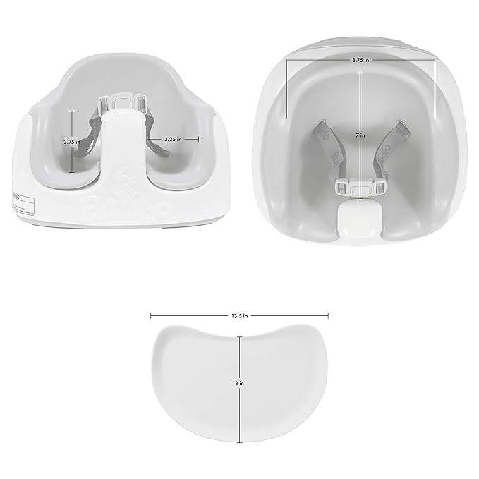 Bumbo 3-in-1 Multi-Seat for 6 to 36 Months, Travel Baby Feeding & Play Floor Seat, All-in-One Portable Booster with Tray & Toddler High Chair, Cool Grey