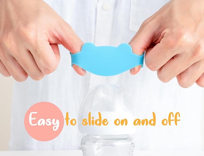 Silicone Baby Bottle Labels for Daycare, Write and Reusable Waterproof Daycare Label for Baby Bottle, Pack of 6