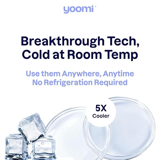 Yoomi Breast Aid™ Soothing Cryogel Pads for Sore Cracked Nipples with HOCl, 10x Multiuse, Advanced Cooling Tech for Instant Relief & Repair, Rapid Hydration for Lasting Comfort for Breast Feeding Moms