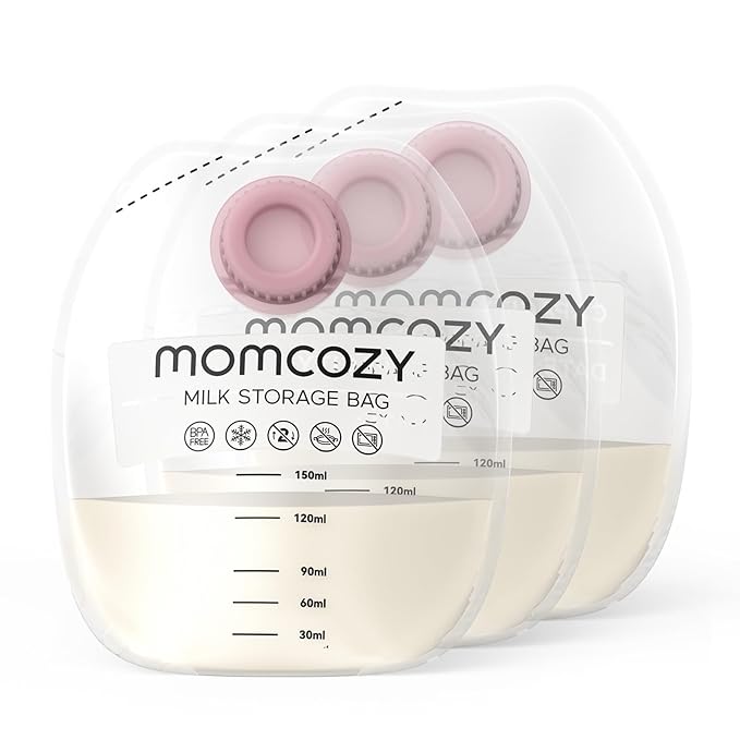 Momcozy Screw-on Breastmilk Storage Bags, 48 Ct, Holds 5 oz, Disposable & BPA Free, Original Replacement Accessories Only for Momcozy Direct-to-Bag Breast Milk Bag Combo