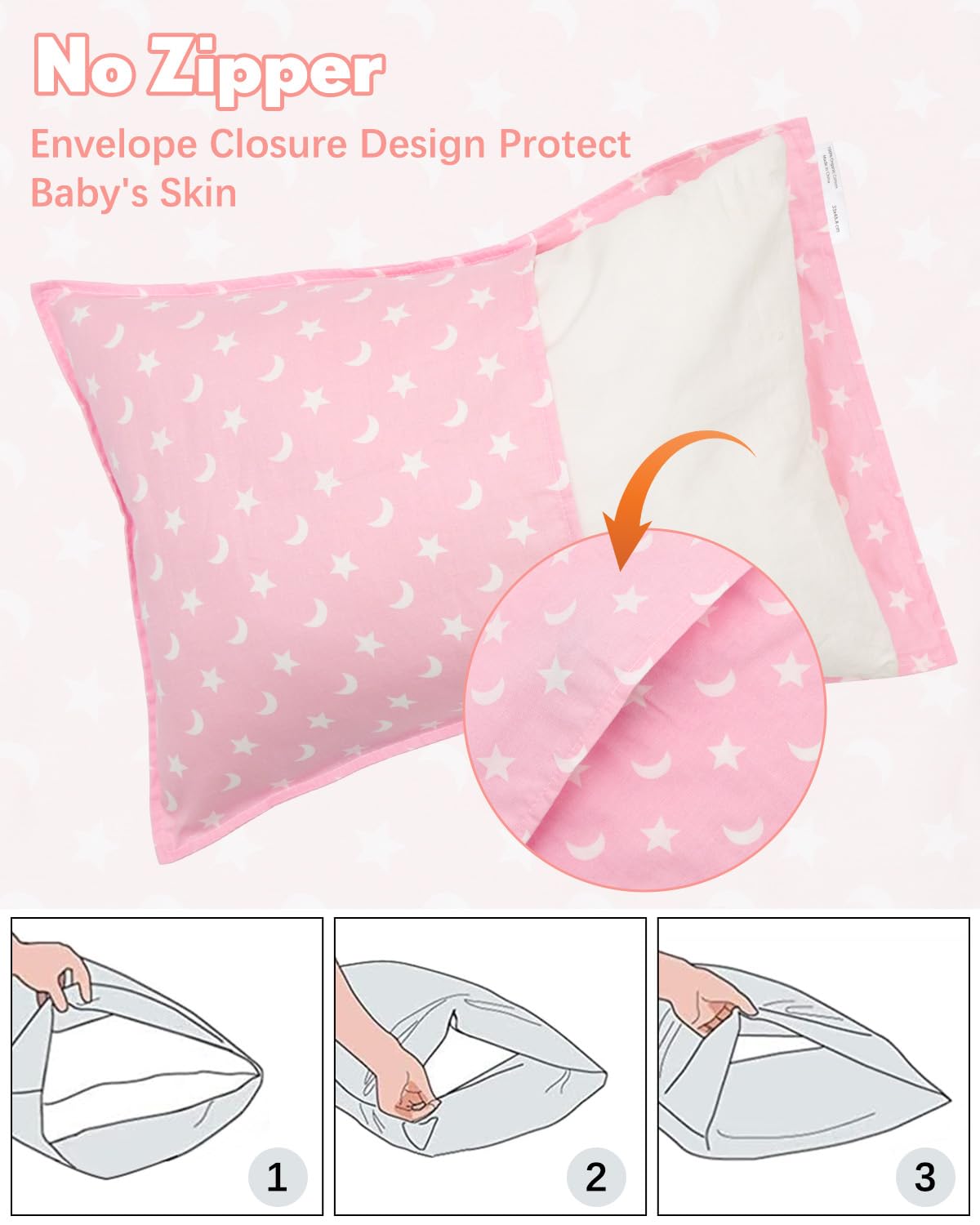 ALVABABY Toddler Pillowcases Fits 14x20in,13x18in Kids Cotton Baby 2 Packs Envelope Kids Pillow Cover for Boy Girl Sleeping Travel 2L-FTP18A
