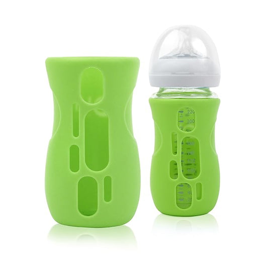 Olababy Silicone Sleeve for Avent Natural Glass Baby Bottles (8 oz, Green)