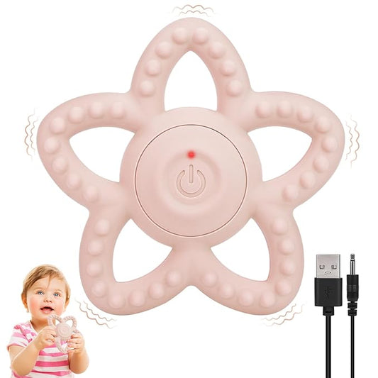 Vibrating Sensory Chew Toy, Teether Teething Toys for Baby 6-18 Months, Sensory Toys for Kids with Autism&Toddler Travel Essential - 3X Vibration Settings, Gifts for Boys Girls