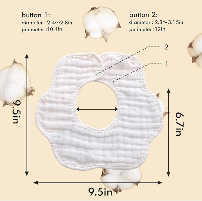 Baby Bibs Muslin Drool Teething Drooling Bibs for Baby Girl Boy Muslin Cotton