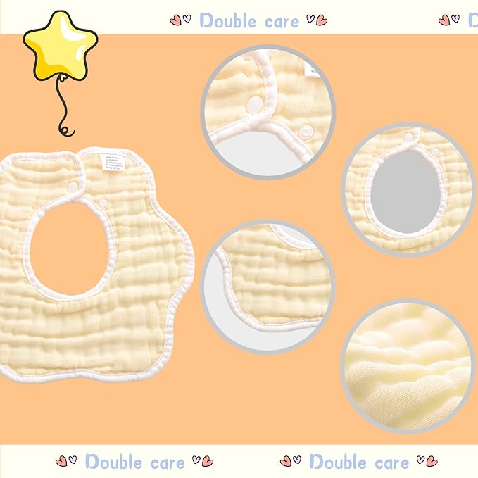 Muslin Baby Bibs for Drooling and Teething Newborn Drool Bibs for Baby Girl Boy