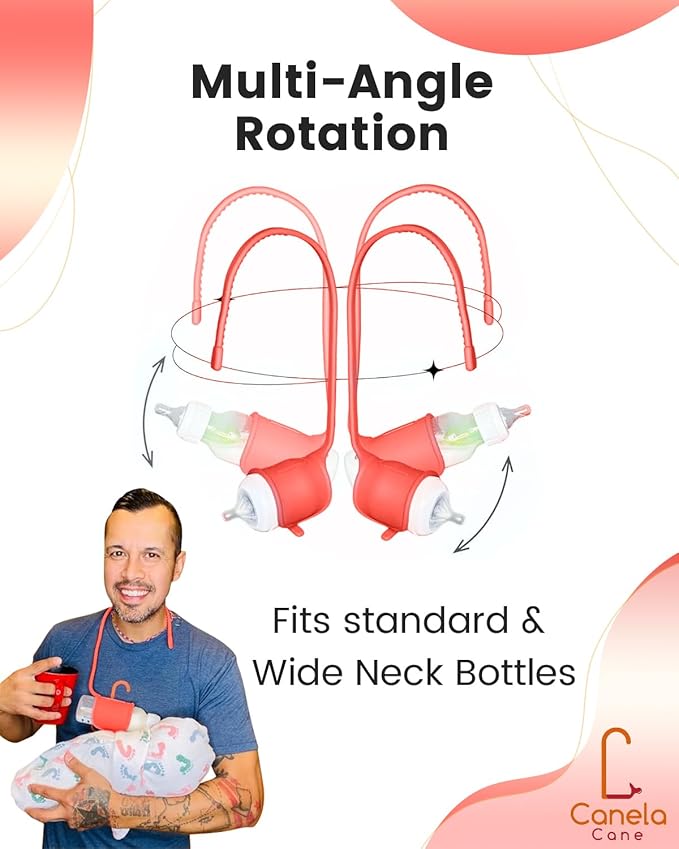 Adjustable Baby Bottle Support – Assist Feeding Tool for Parents, Non-Slip & Ergonomic Design, Fits Standard & Wide-Neck Bottles(Cinnamon)