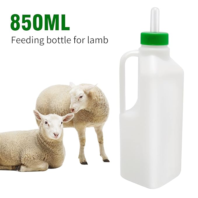 850ML Animal Feeding Bottle with 5 Nipples Lamb Nursing Bottle Feeding Goat Milk Bottle Calf Milk Feeder Bottle for Sheep Lambs Piglets