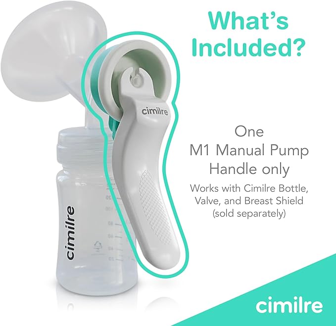 Cimilre M1 Manual Breast Pump Handle, Converts Any Cimilre Collection Kit into a Manual Breast Pump, No Power Needed, Perfect for Travel or As Backup Solution