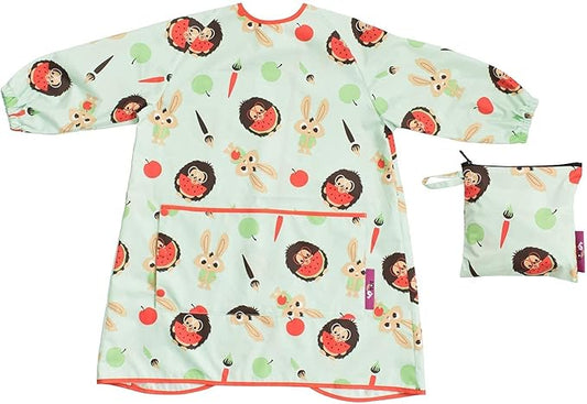 Tidy Tot - Long Baby Bib - Mess Proof Long Sleeve Feeding Smock with Large Food Catcher Pocket - Waterproof Bib