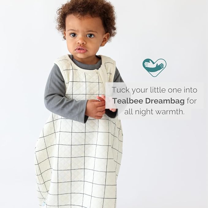 Tealbee Grow with Baby Sleep Sack – Adjustable Fit 6–24 Months for Babies & Toddlers, Soft Rayon from Bamboo Sleep Bag, Summer 0.8 TOG Wearable Blanket with 2-Way Zipper – Checkered