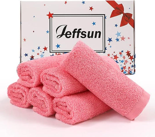 Baby Washcloths 6 Pack, 10x10 inch Heavenly Soft Pink Wash Cloths for Face and Body, Gentle & Safe Face Towel on Sensitive Skin, Baby Essentials Bath Shower Gifts for Girl Infant Kid Toddler Children