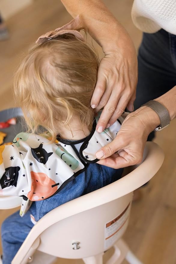 Tiny Twinkle Long Sleeve Bib for Babies & Toddlers – Waterproof Smock Bib for Eating – Machine Washable & Mess-Proof, Baby Feeding Essential & Shower Must-Have(Pumpkins, 6–24M)