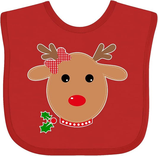 inktastic Girl Reindeer Baby Bib