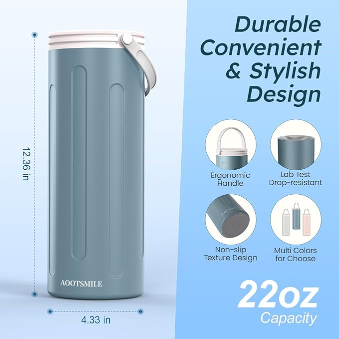 Portable Breast Milk Cooler for Travel, 22oz Large Capacity Breastmilk Chiller for Working Moms, 360° Cooling Keeps Milk Chilled 24 Hours, Includes 2 Baby Bottles, Breastfeeding Essentials