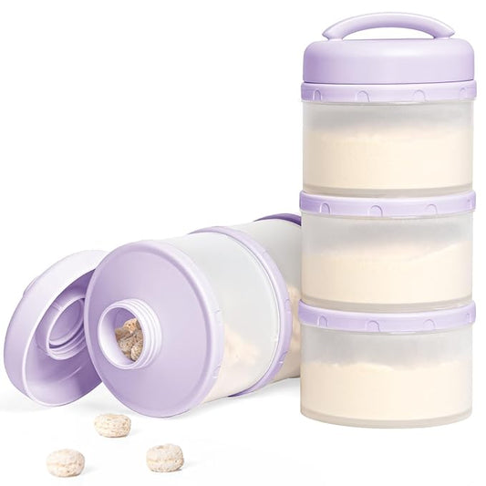 Termichy Stackable Formula Dispenser Portable Milk Powder Container, 2 Pack, Light Purple