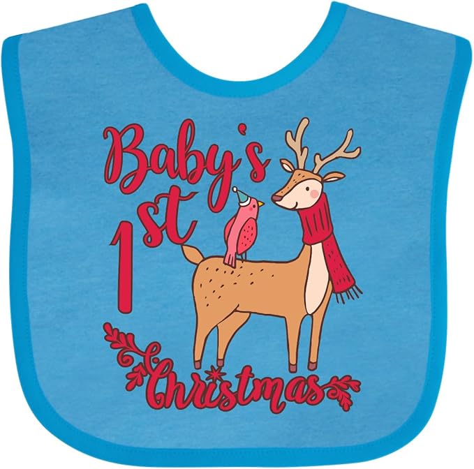 inktastic Baby's First Christmas Baby Bib