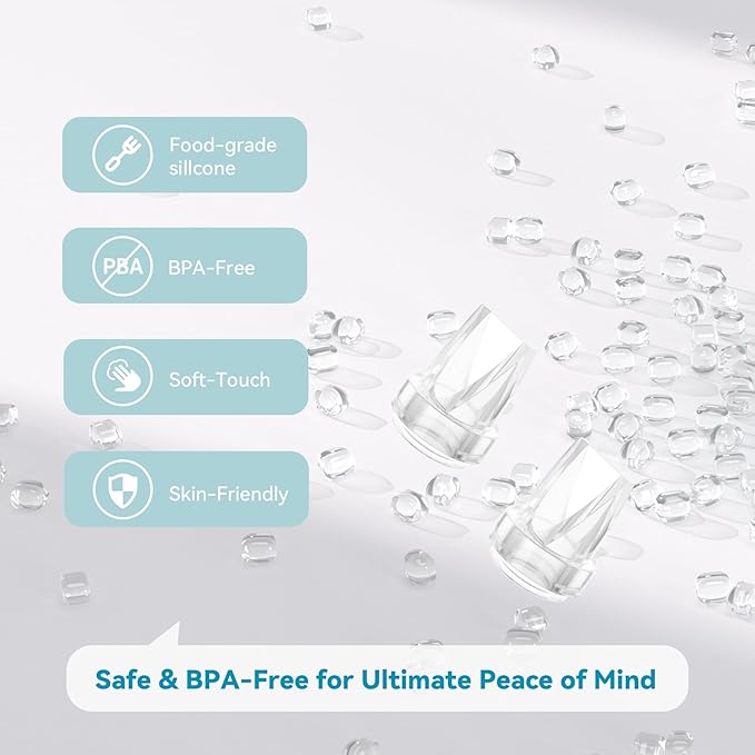 Breast Pump Parts for Lansinoh Discreet Duo/Nuliie/Motif Aura Glow S32 Pump, for mommed, for eufy Breast Pump Replacement Parts, Incl 10PCS Duckbill Valves