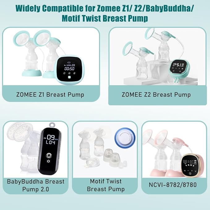 6pcs Duckbill Valves and 4pcs Silicone Diaphragm Compatible with Zomee Z1/Z2/BabyBuddha/NCVI 8782/8780/Motif Twist Breast Pump Replacement Pump Accessories