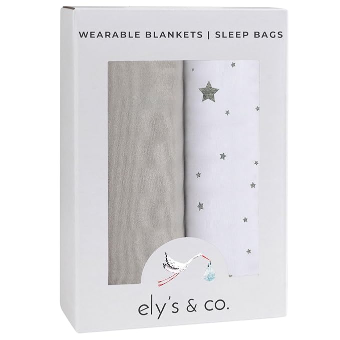 Baby Wearable Blanket - Baby Sleep Sack 100% Cotton - Sleep Sack 6-12 Months - Comfy Soft Lightweight, 2-Pack Set Gender Neutral Grey