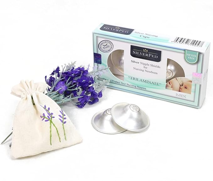 999 Silver Nursing Cups, Silver Nipple Shield, Soothe and Protect Sore Nipples, Silver Nipple Covers Breastfeeding, Silver Nipple Cups, 2 Pieces