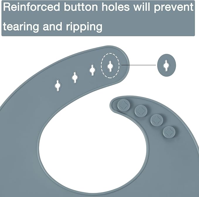 PandaEar 3 Pack Silicone Bibs for Boys Girls for Babies & Toddlers, Waterproof Feeding Bib with Large Food Catcher, BPA Free