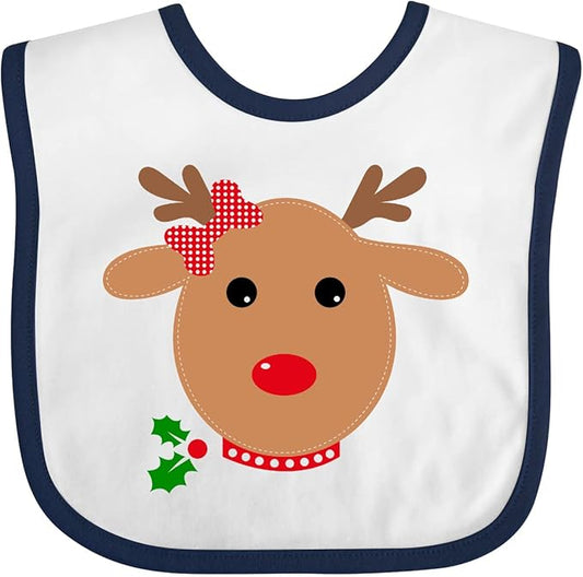 inktastic Girl Reindeer Baby Bib