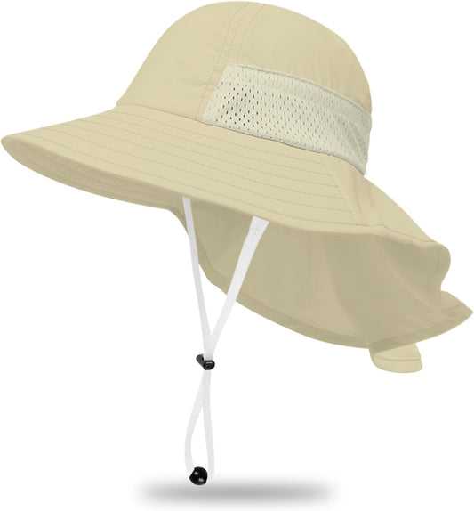Toddler Baby Sun Hat Kids Summer UPF 50+ for Boys Girls Adjustable Beach Hats with Bucket Wide Brim Age 1-7 Years