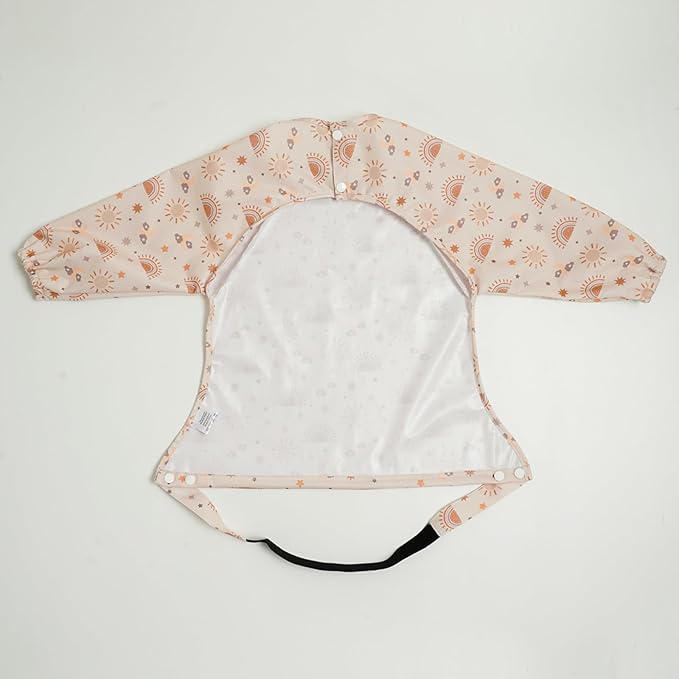 Long Sleeve Baby Bib - Mess-Proof Feeding Bibs for Babies - Adjustable, Waterproof, and Highchair/Table Attachment